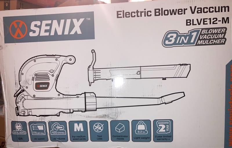 Senix BLVE12-M 12 Amp Electric Leaf Blower/Vacuum