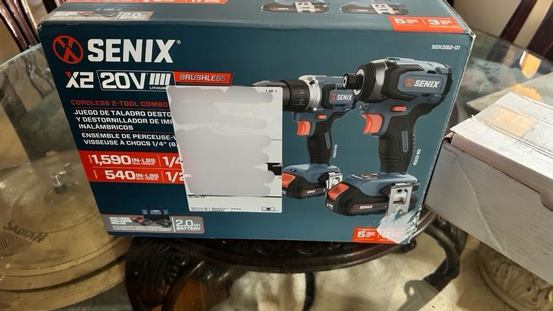 SENIX SENIX X2 20V Max Cordless Power Tool Kit with Drill r and Impact ...