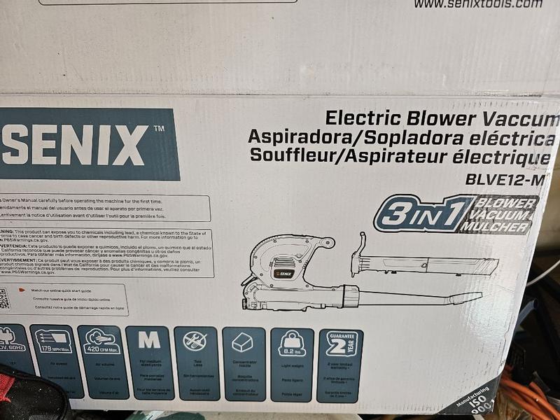 Senix BLVE12-M 12 Amp Electric Leaf Blower/Vacuum