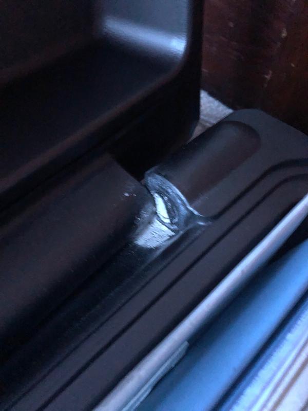 Broken hinge on new safe