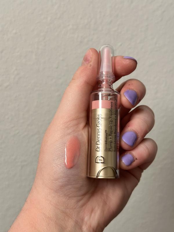 dr dennis gross c+ collagen lip treatment two skincare-rich formulas designed to deliver color, comfort, and  long-lasting hydration 💦👄 @nadiaorr_ wearing our coconut water lip stain  in 'blossom' + cloud balm in 'clear' main image 0