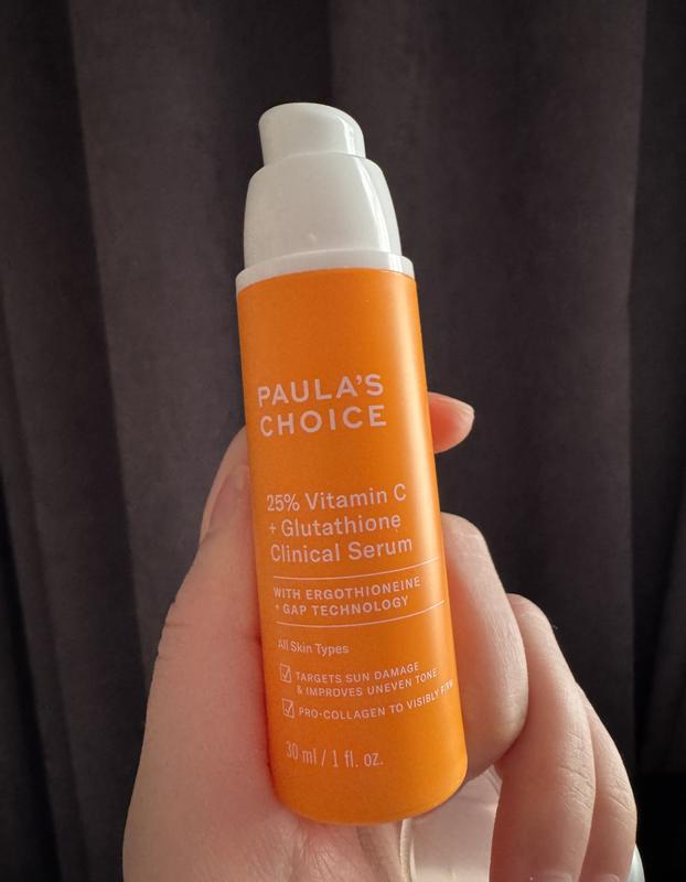 25 vitamin c glutathione clinical serum review 25% Vitamin C + Glutathione Clinical Serum for Brightening & Dark Spots -  Paula's Choice