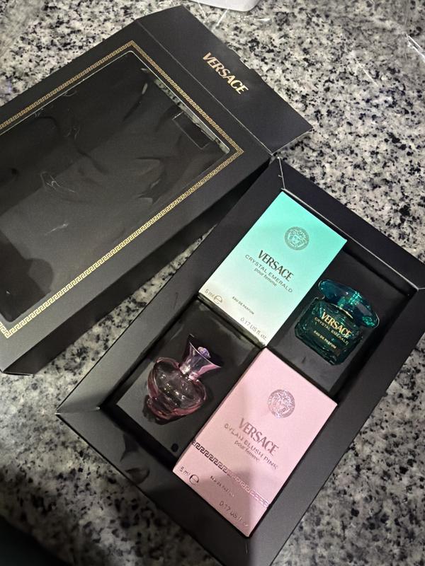 Versace Mini Crystal Emerald and Blush Pink Duo Perfume Gift Set