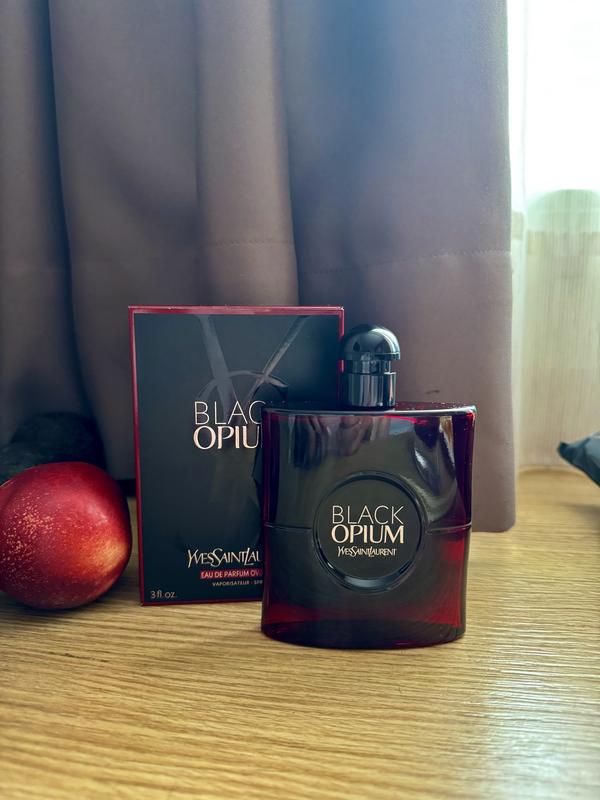Black Opium Eau de Parfum Over Red with Cherry & Coffee - Yves