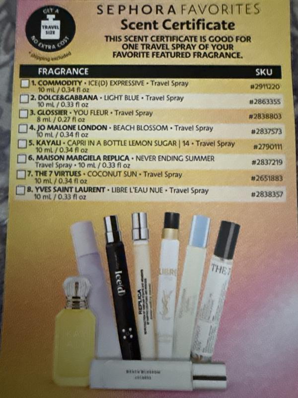 Summer Scents Travel Spray Perfume Sampler Set w/ Redeemable