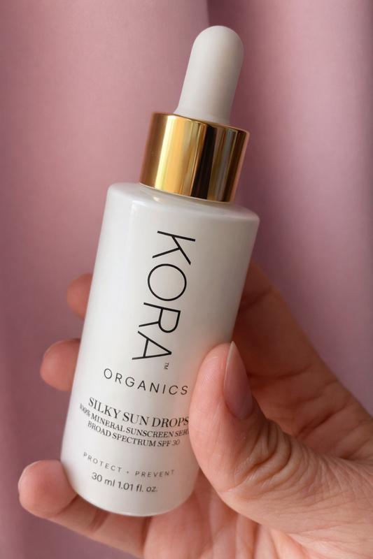 Silky Sun Drops Organic Sunscreen Serum with SPF 30 for Skin