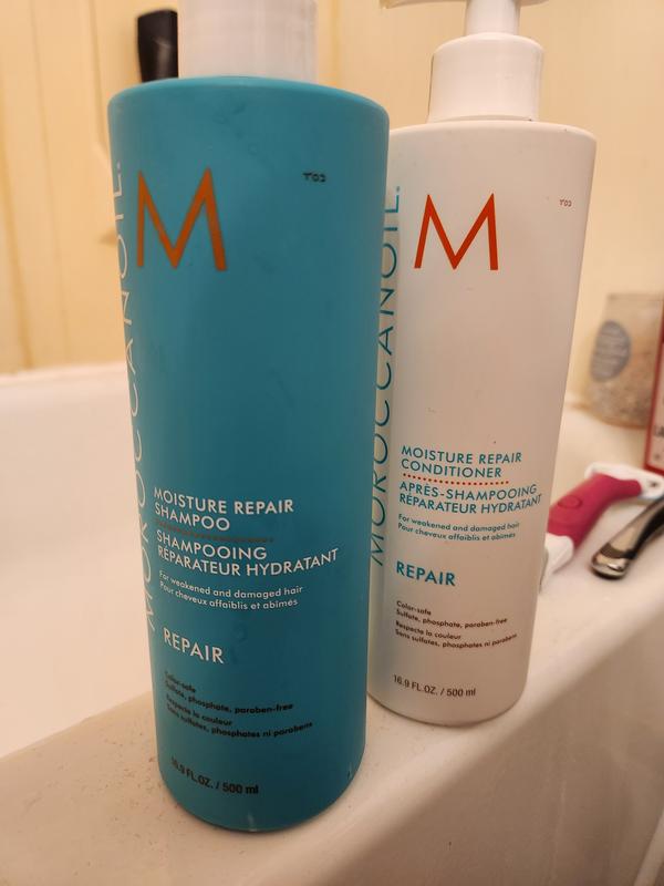 Moisture Repair Shampoo & Conditioner Half-Liter Set - Moroccanoil