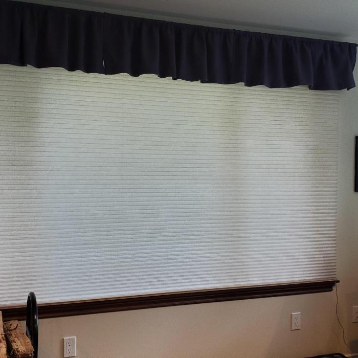 Our second shade.  This one in the living room.