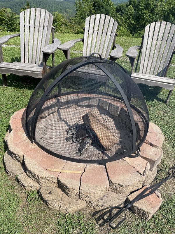 Sunnydaze Decor 36 in 10 lb Black Steel Fire Pit Spark Screen in