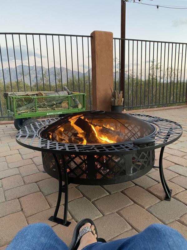 Sunnydaze 40 Cast Iron Fire Pit with Cooking Ledge