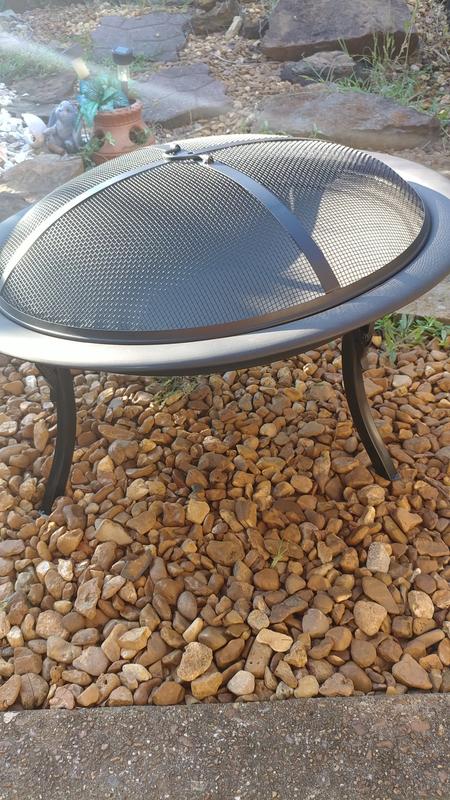 Portable fire pit with spark screen