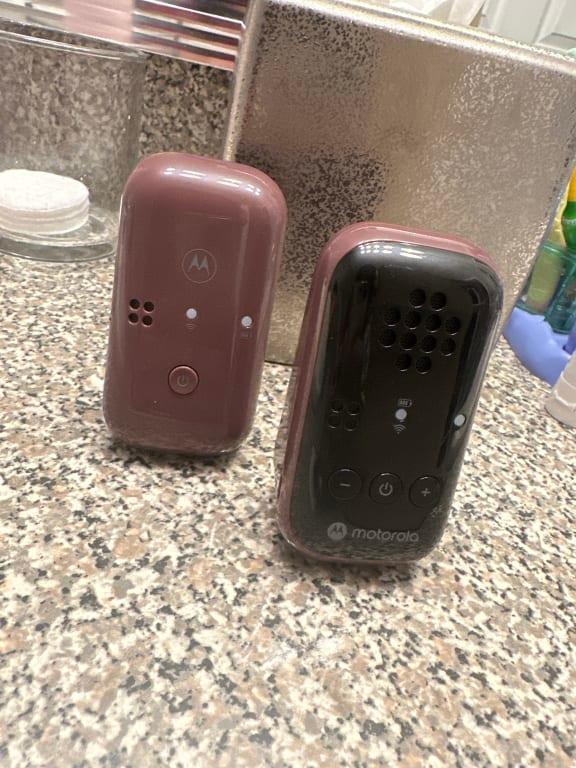 The two units separated. Both small and good to throw in the travel case and into a diaper bag or luggage.