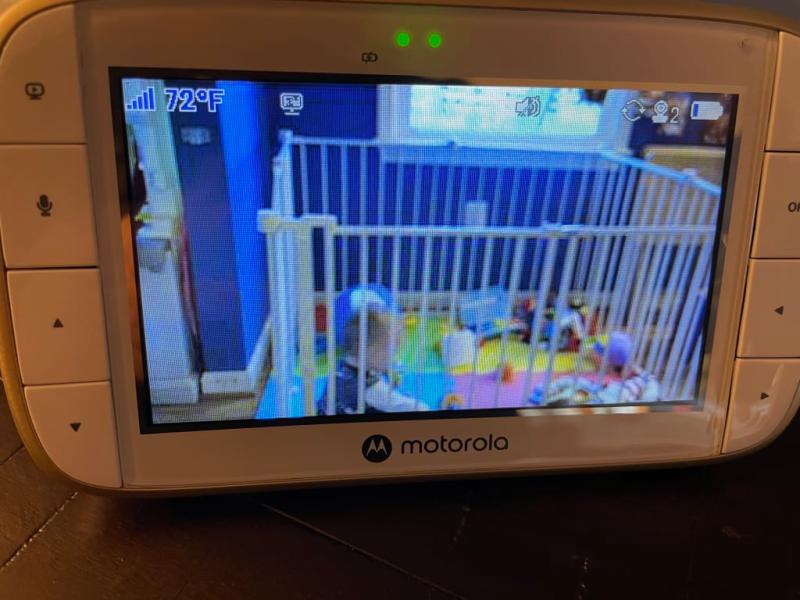 Two views of our playpen