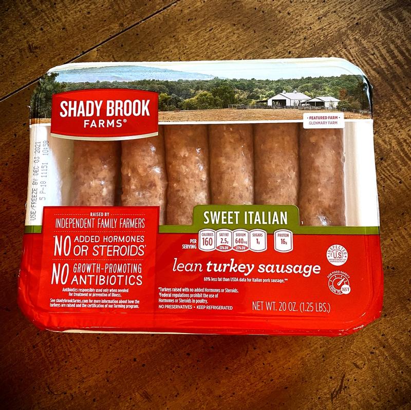 Shady Brook Farms Sweet Italian Lean Turkey Sausage, 6 count, 20 oz