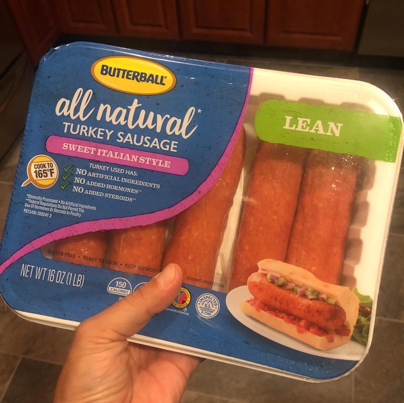 Butterball Turkey Sausage Sweet Italian Style Lean All Natural