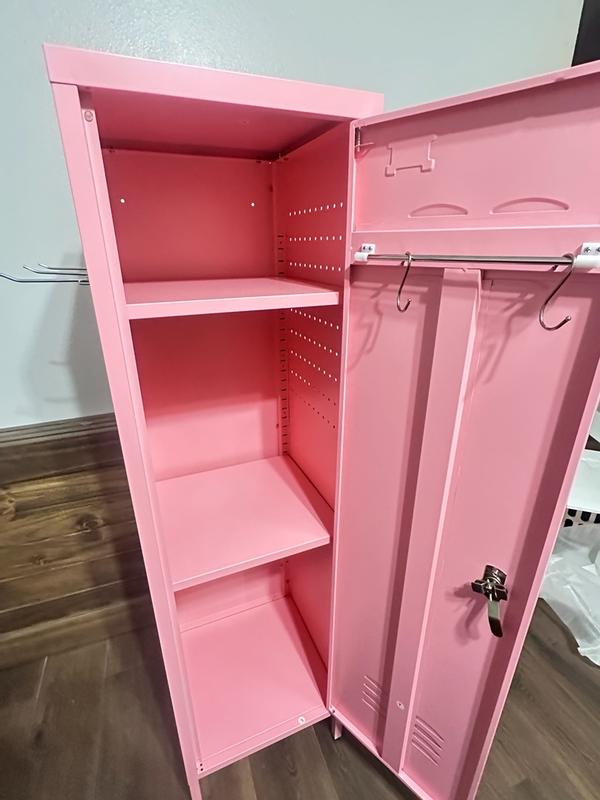 Hephastu 33 in. W x 71 in. H x 20 in. D Pink Metal Freestanding
