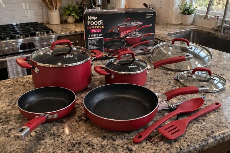 Ninja Foodi NeverStick Vivid Cookware Set, 8-Piece - Macy's