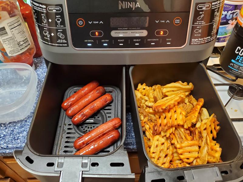 Ninja Foodi 6-in-1 8 qt. 2-Basket Air Fryer 8-Quart Dual Zone Feature Gray Air  Fryer in the Air Fryers department at