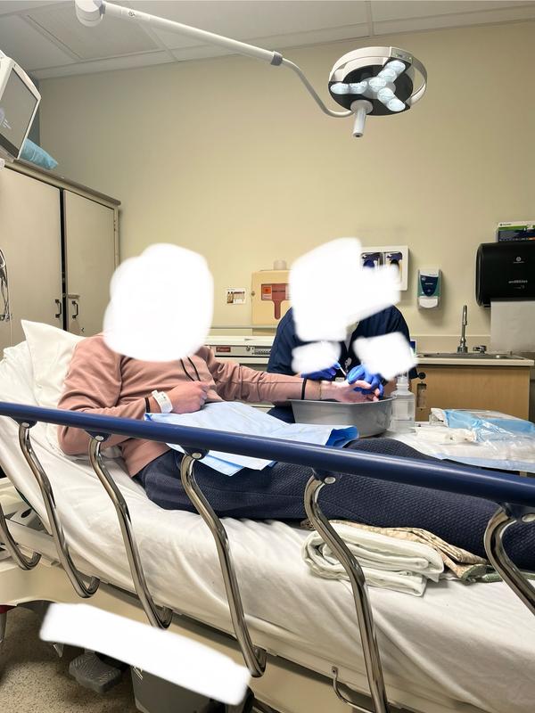 Said bf getting his stitches.