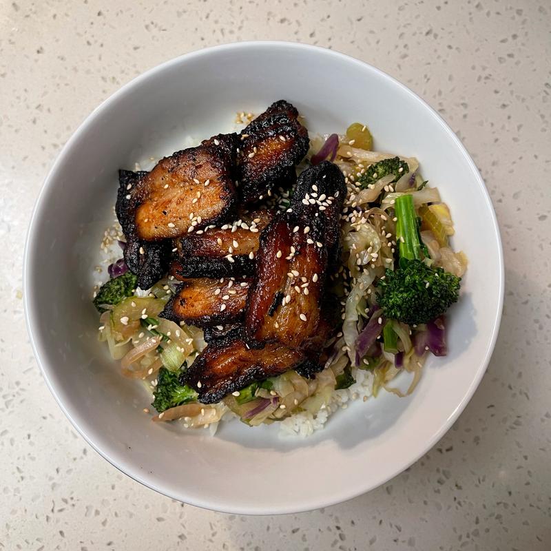 Korean BBQ Pork Belly with perfect char!