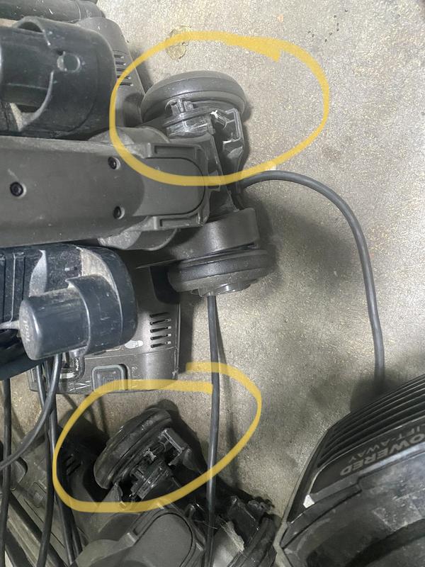 Two more floor nozzles also broken on left side.  These are two out of 10+ that have broken