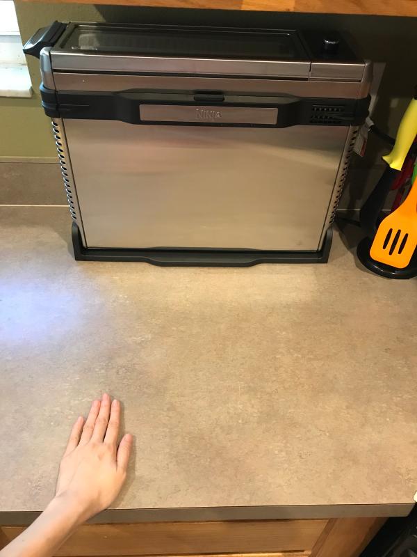Counter space left when flip up (not in use)
