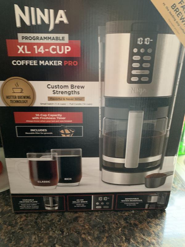 Ninja DCM201 14 Cup , Programmable Coffee Maker XL Pro with Permanent  Filter, 2 Brew Styles Classic & Rich, 4 Programs Small Batch, Delay Brew