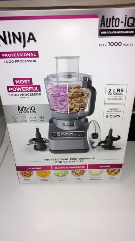 Ninja BN601 Professional Plus Food Processor 1000-Peak-Watts with Auto-iQ  Preset Programs Chop Puree Dough Slice Shred with a 9-Cup Capacity and a