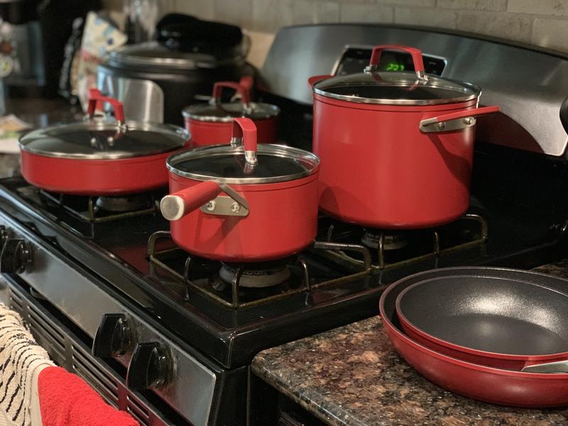 Ninja Foodi NeverStick Vivid Oven Safe 8 Piece Pots & Pans Cookware Set,  Crimson, 1 Piece - Foods Co.