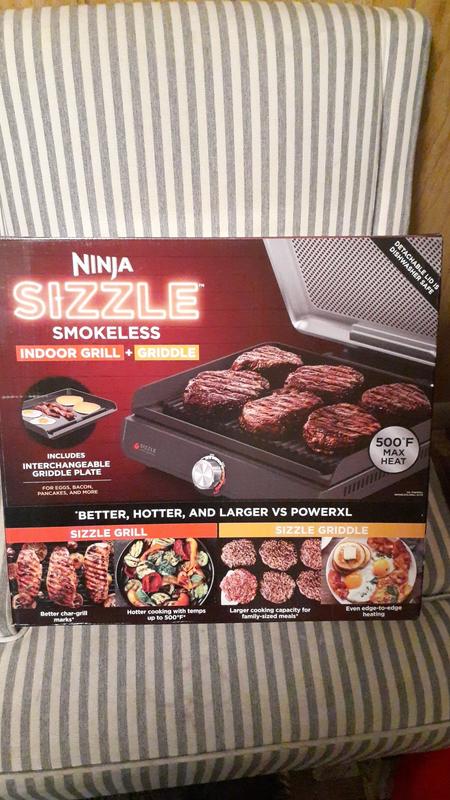 Ninja Sizzle Smokeless Countertop Indoor Grill & Griddle with