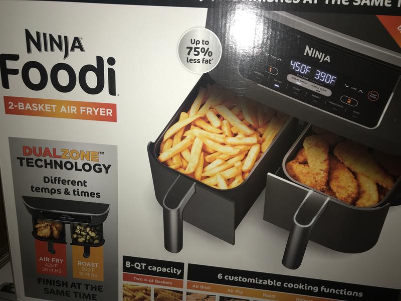 Ninja Foodi 4-in-1 8 qt, 2-Basket Air Fryer with DualZone Technology