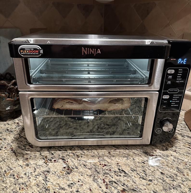 Ninja DCT401 12-in-1 Double Oven with FlexDoor, FlavorSeal & Smart Finish,  Rapid Top Convection and Air Fry Bottom , Bake, Roast, Toast, Air Fry
