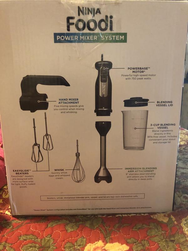 Ninja Foodi Power Mixer System Blender And Hand Mixer With/ Dough Hooks