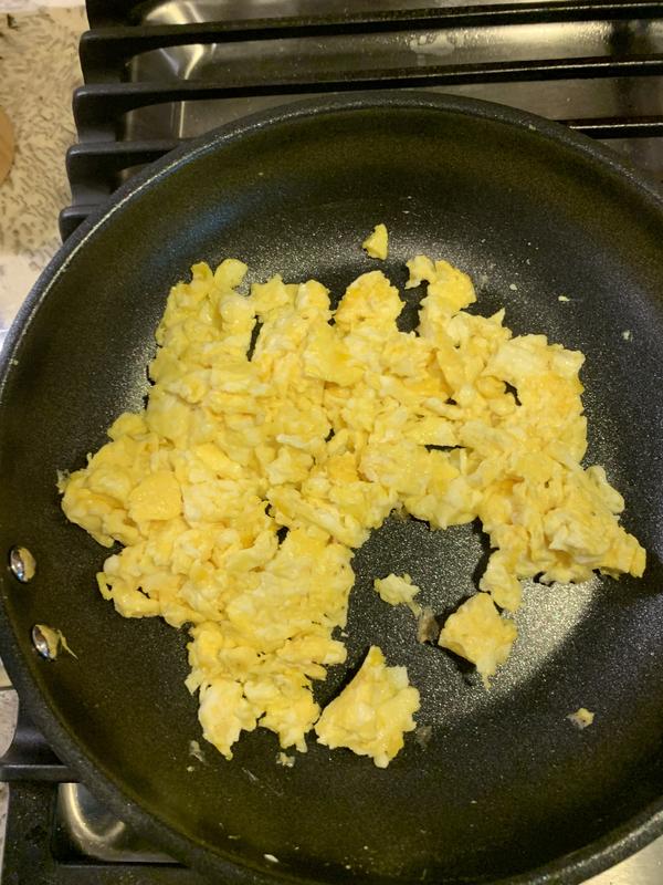 Eggs at the end.  No sticking!