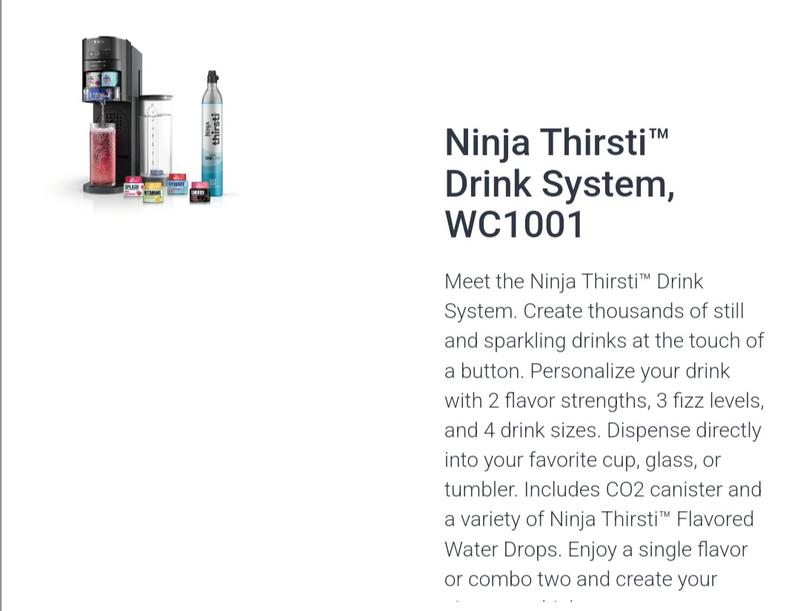The Thirsti drink system by Ninja lets you customize fizz and flavor