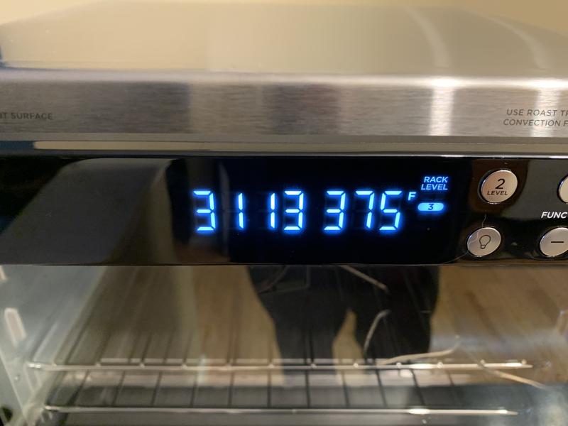 timer when temp actually reaches 375, almost 4 minutes into the cook timer after pre-heat shut off.