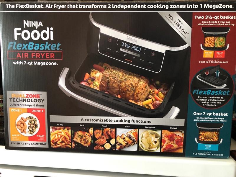  Customer reviews: Ninja DZ071 Foodi 6-in-1 DualZone FlexBasket  Air Fryer with 7-QT MegaZone & Basket Divider, Large Proteins &  Full Meals, Smart Finish Cook 2 Foods 2 Ways, Large Capacity, Air