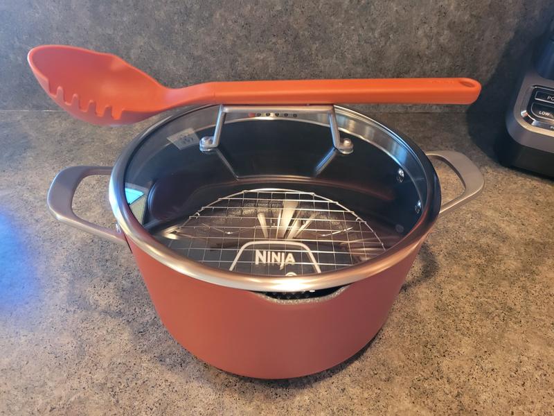 Ninja CW202GY Foodi NeverStick PossiblePot, Premium Set with 7-Quart  Capacity Pot, Roasting Rack, Glass Lid & Integrated Spoon, Nonstick,  Durable 