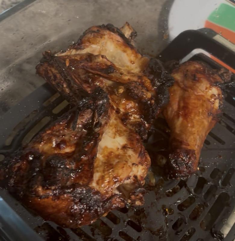 The skin is so crispy but the chicken was tender and juicy.