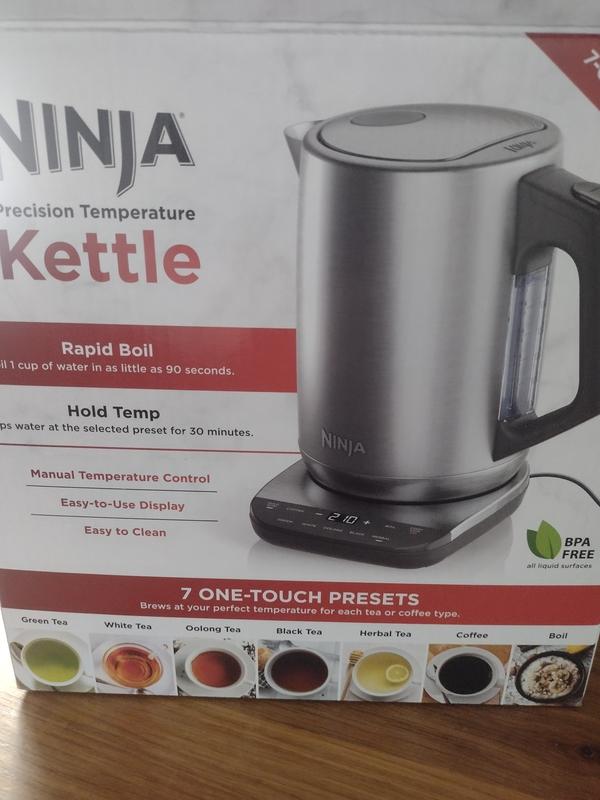  Ninja KT200 Precision Temperature Electric Kettle, 1500 watts,  BPA Free, Stainless, 7-Cup Capacity, Hold Temp Setting, Silver: Home &  Kitchen