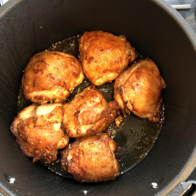 Just finished chicken thighs.