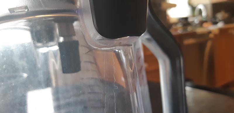 Crack is under black piece.