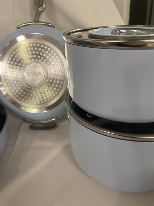 Ninja NeverQuit™ 6-Piece Ceramic Saucepan Cookware Set in Bone
