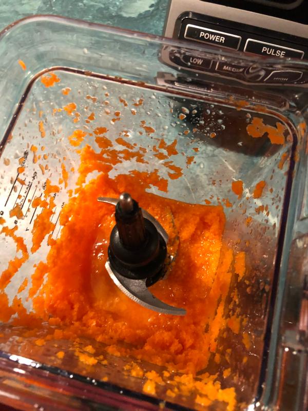 The awesomely blended carrots, frozen!