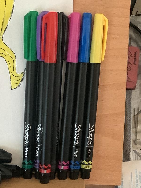 Sanford Sharpie Brush Tip Pens, Assorted Colors, Set of 12