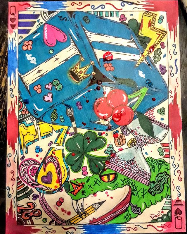 Life is a Gamble (neon green and yellow used on the snake)