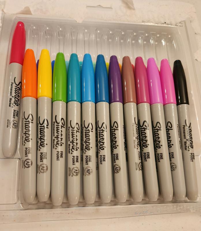 Sharpie Ultra Fine Tip Permanent Marker, Ultra-Fine Needle Tip, Assorted 80s Glam Colors, 24/Pack