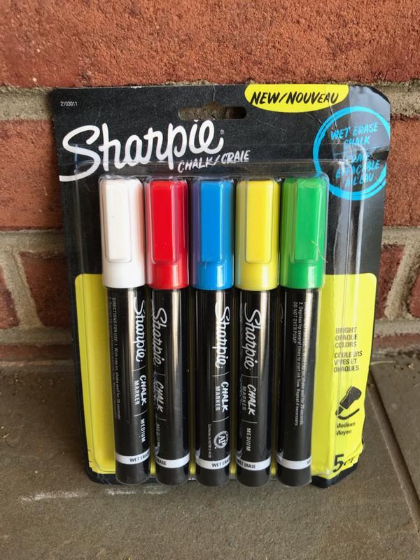 Sharpie 2103011 Assorted Color Medium Bullet Tip Wet Erase Chalk Markers -  5/Pack