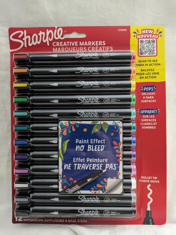 Sharpie Creative Water-Based Acrylic Markers, Bullet Tip, Assorted
