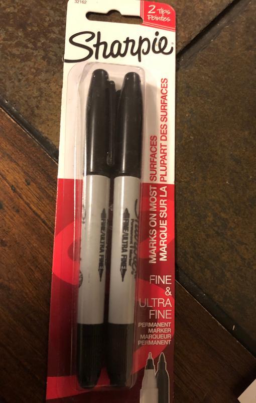 Sharpie Twin Tip Black Ink Fine / Ultra Fine Point Permanant Markers